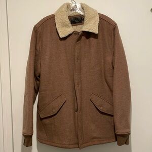 J. Crew Tan Bomber Jacket with Cream Collar